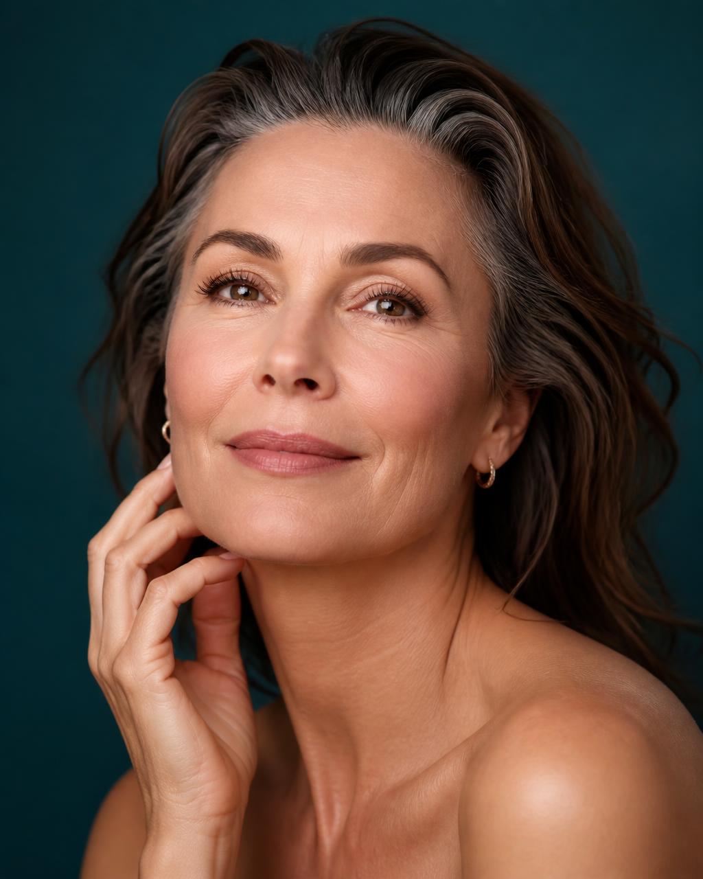 Mature woman with bright, lifted, youthful eyes after using Dream Look Instant Eye Lift